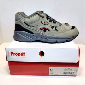 Propét Men's Stability Walker Sneaker Grey/Black Nubuck Size 9 M(D) M2034